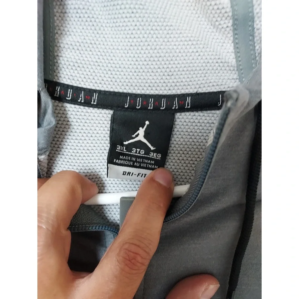 Jordan Jacket Mens 3XL Dri Fit Tech Sphere Full Zip Hoodie Gray Jumpman Nike EUC